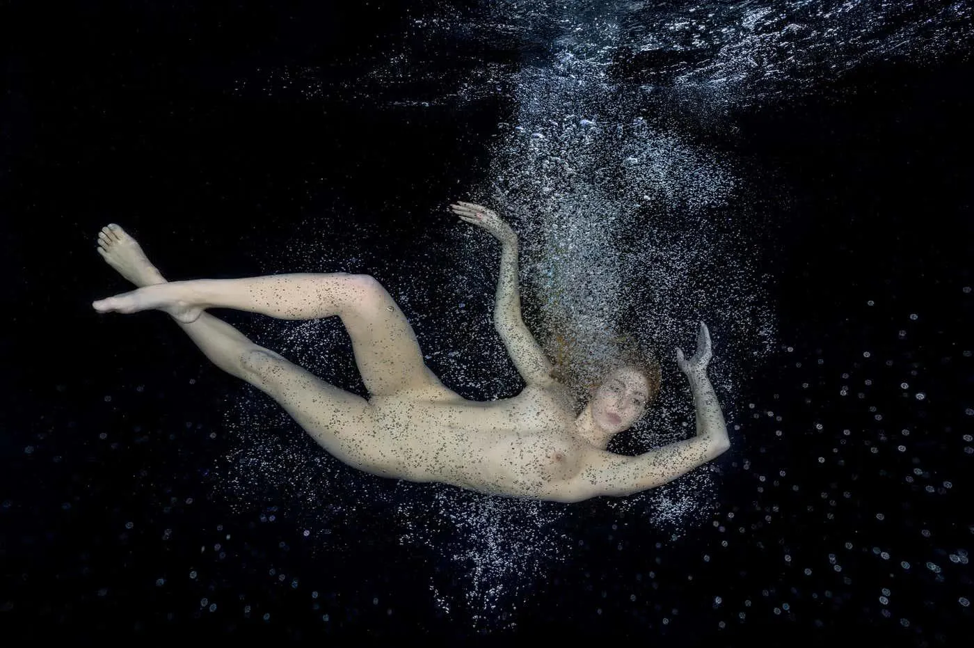 Alex Sher Danae - underwater nude photograph - archival pigment print 43" x 65" 2018