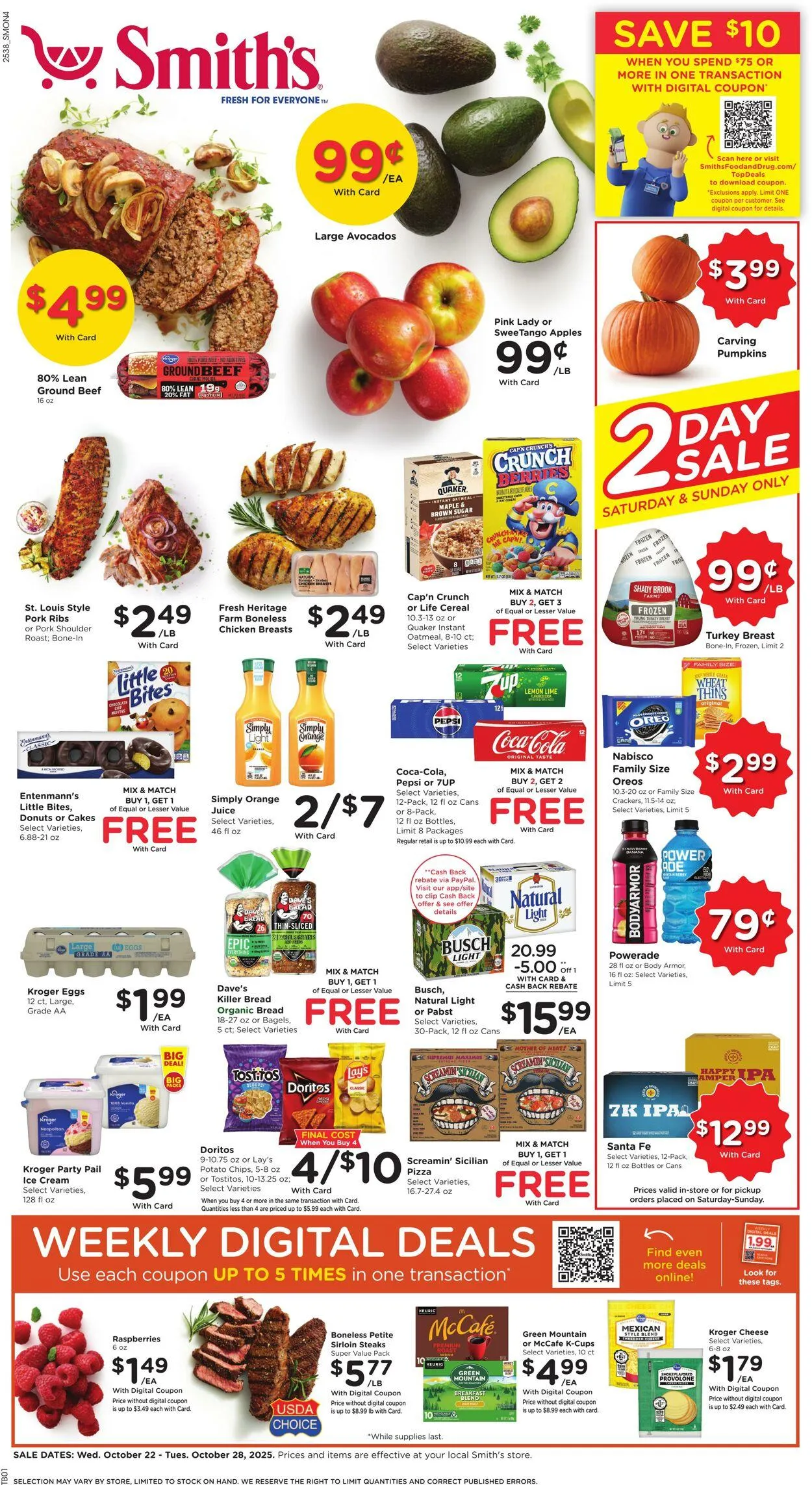 Weekly ad Smith's Current weekly ad from October 22 to October 28 2025 - Page 1