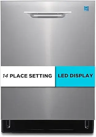 BLACK+DECKER 24" Designer Series Built-In Dishwasher, 14-Place Setting Capacity with Stainless Steel Tub, 6 Wash Programs and Smart Wash System, Low Noise, ENERGY STAR Certified, BDW400MS