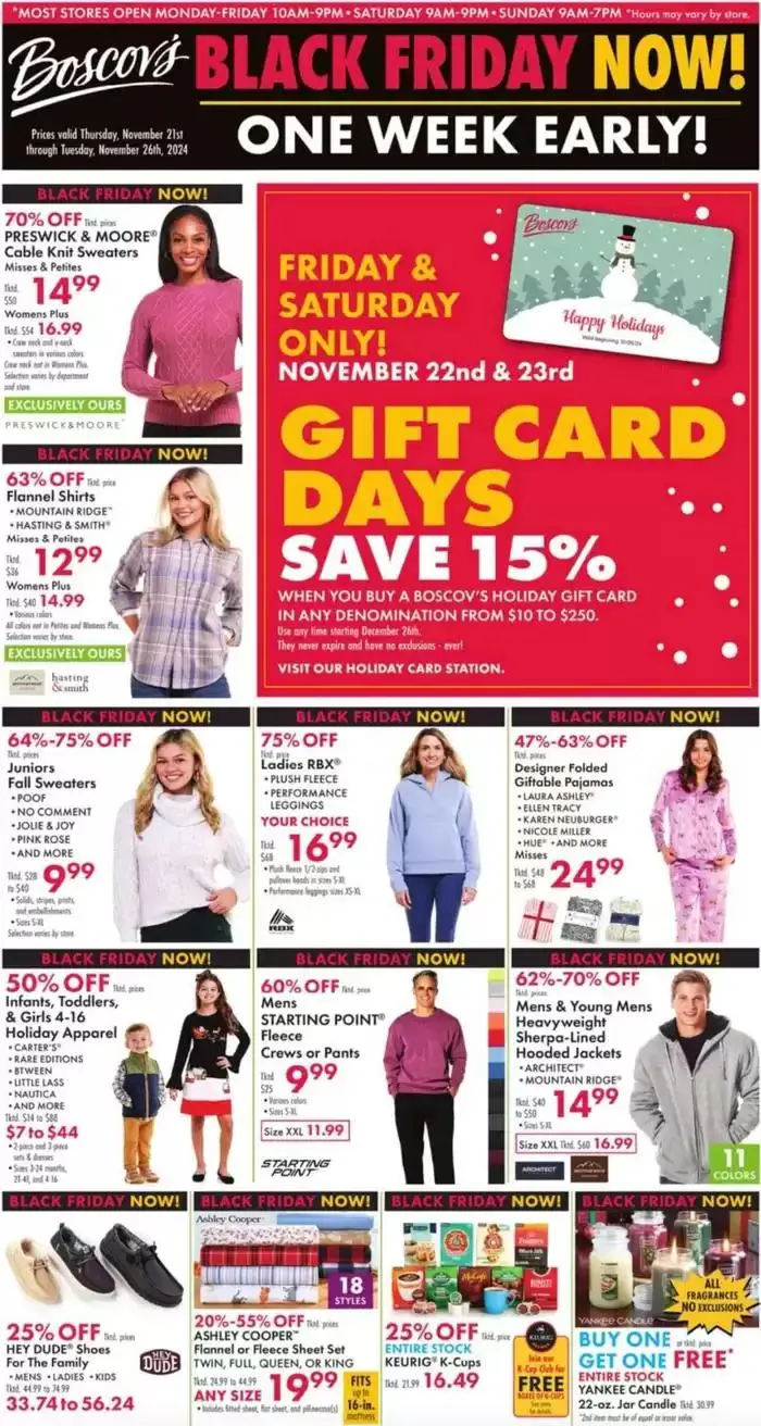 Weekly ad Weekly Ads Boscov's from November 21 to November 26 2024 - Page 1