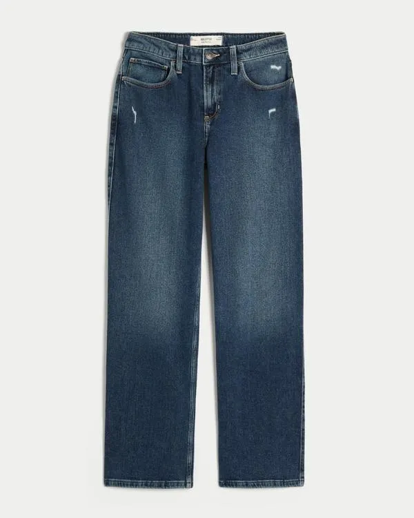 High-Rise Distressed Dad Jeans