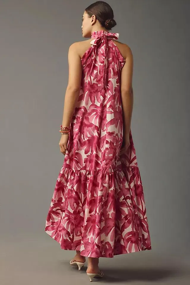 Corey Lynn Calter Halter Tiered Maxi Dress