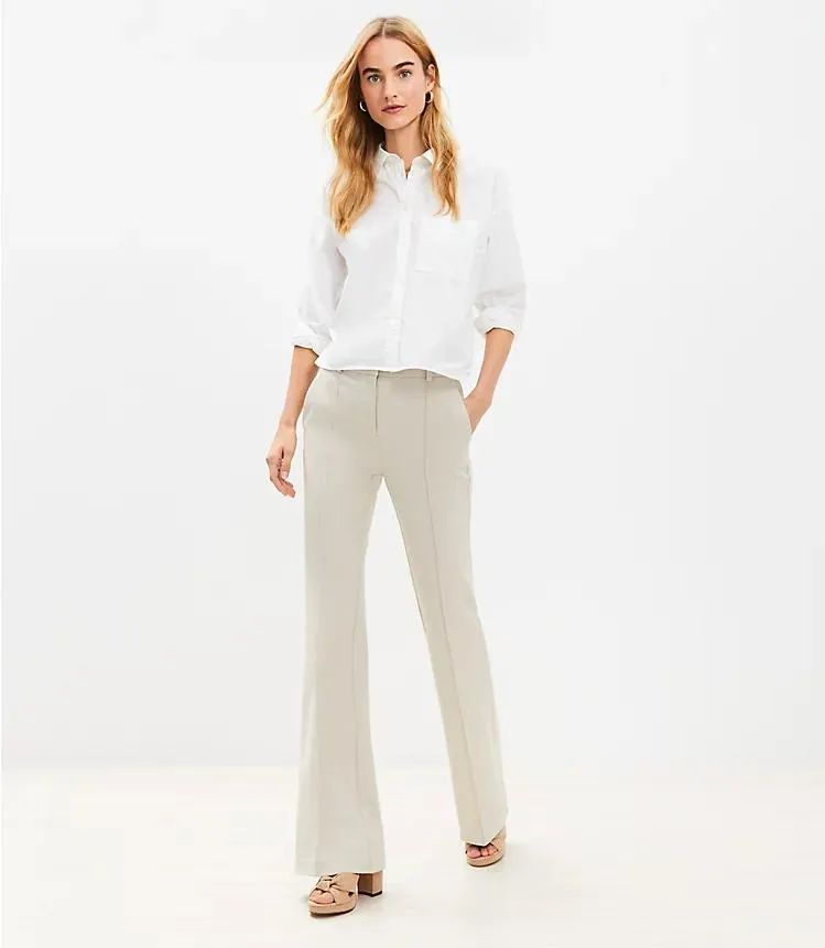 Pintucked Sutton Flare Pants in Texture