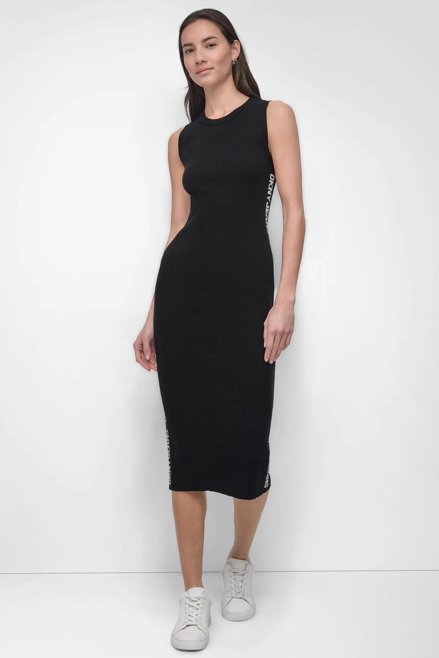 LOGO MIDI SWEATER TANK DRESS