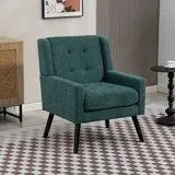 Tufted Upholstered Wide Back Armchair