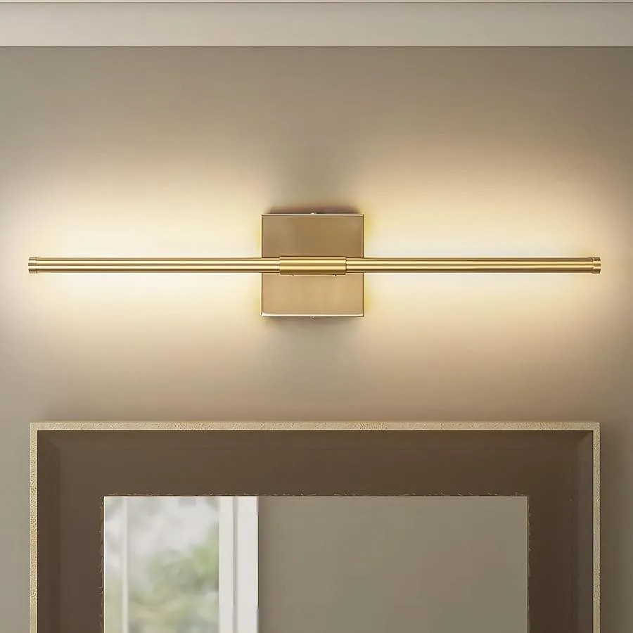 Rennnsan Aidan 23.6-in W 1 -Light Brushed Gold Integrated LED Wall Sconce