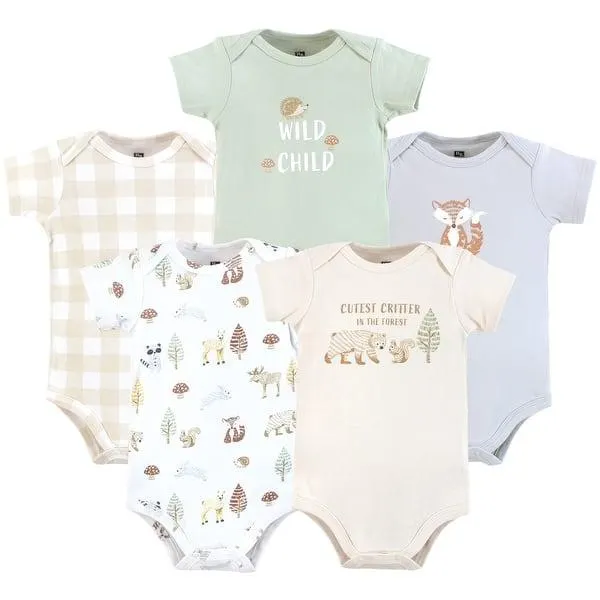 Hudson Baby Infant Boy Cotton Bodysuits, Cutest Critter