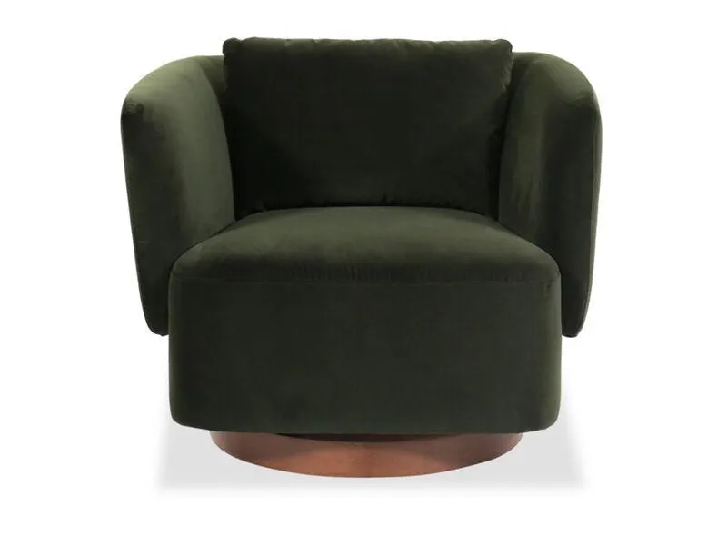 Velvet Swivel Chair - Falkirk Military Green
