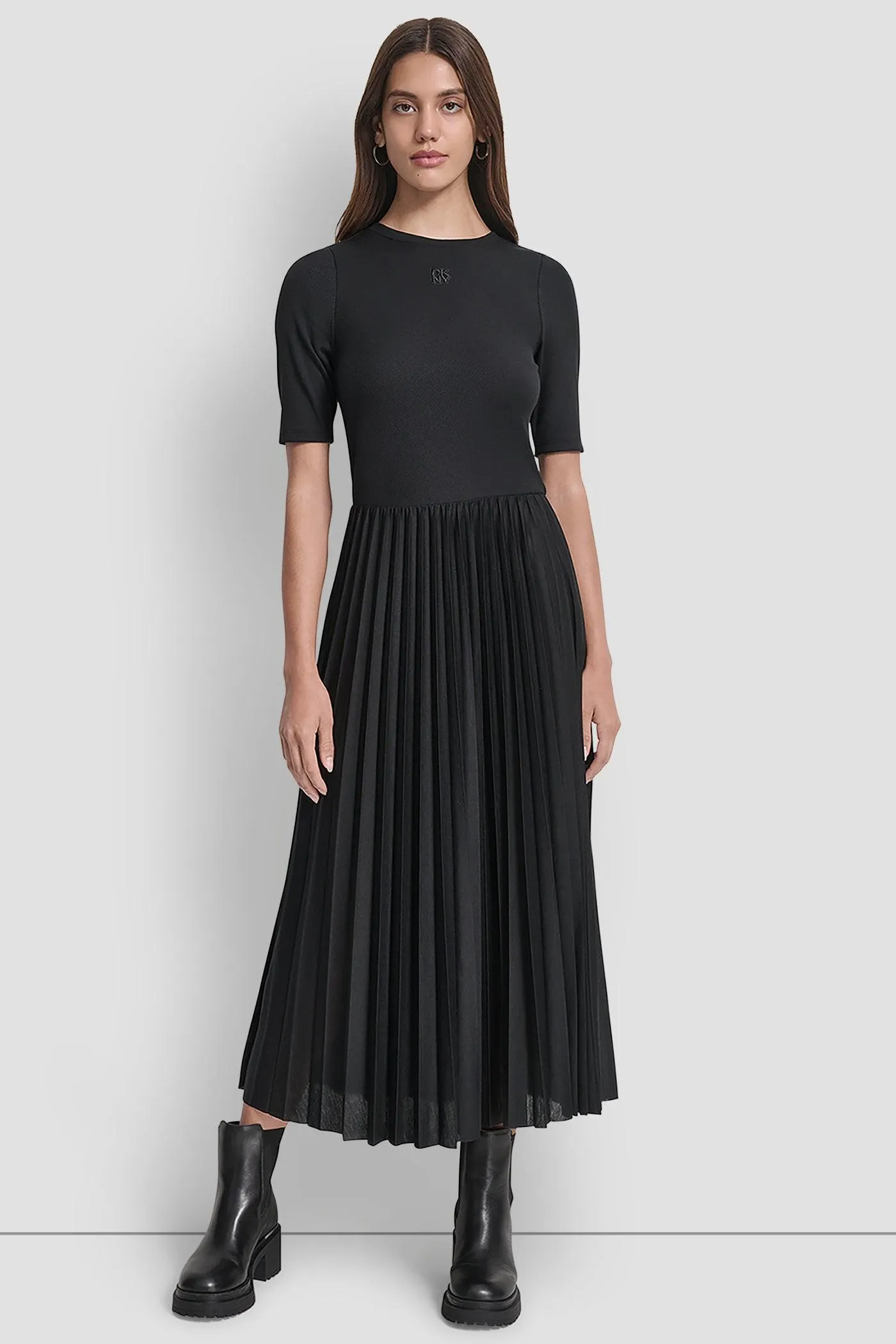 MIXED MEDIA MIDI TANK DRESS