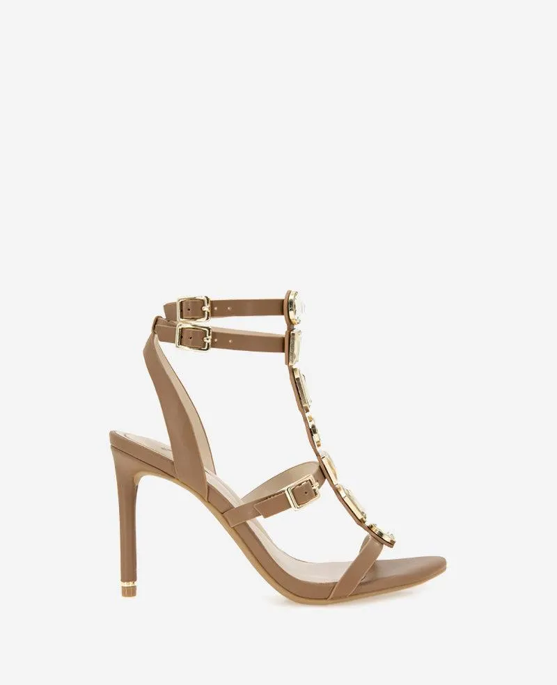 Lilath Jewel Leather Strap Heel