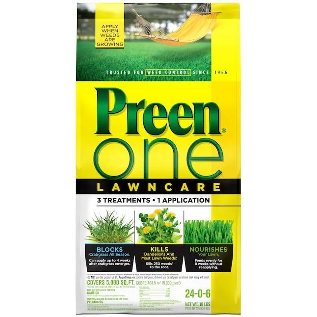 Preen One Lawncare 18-lb 5000-sq ft 24-0 All-purpose Lawn Fertilizer with Weed Control
