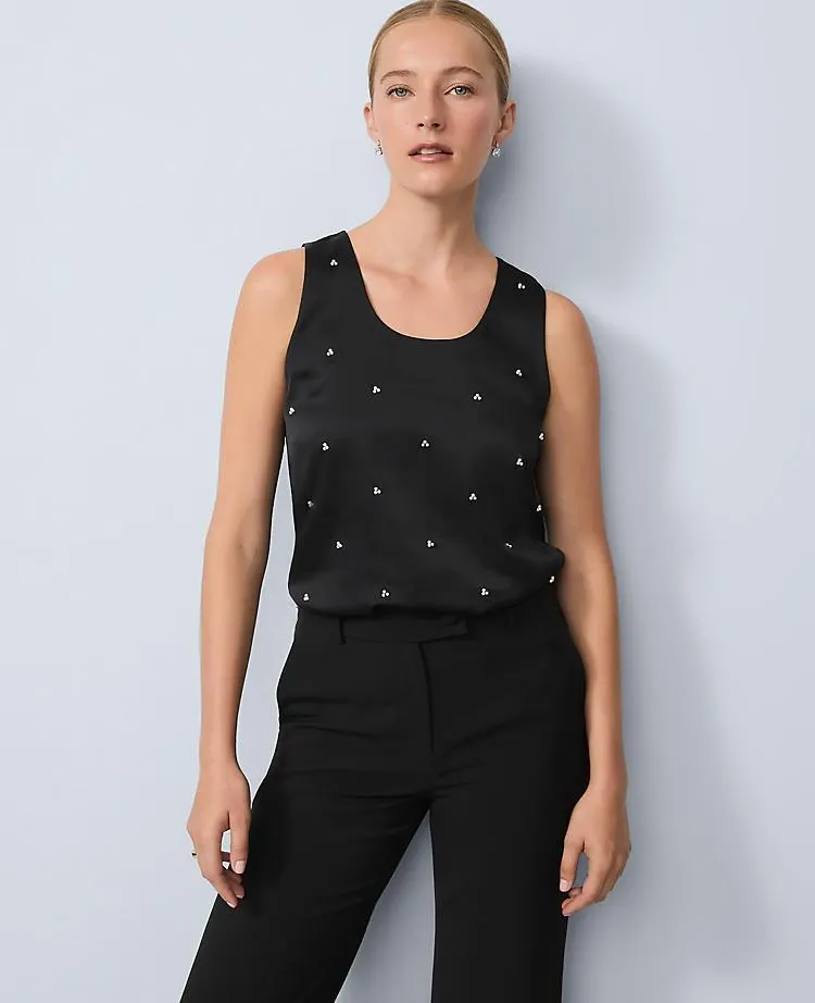 Pearl Embellished Sleeveless Top