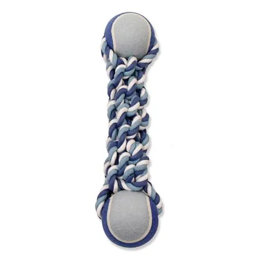 Mammoth- Flossy Chews Braided Bone with 2 3-Inch Tennis Balls- Blue