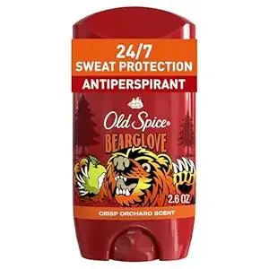 Old Spice Aluminum Free Deodorant for Men, 24/7 Odor Protection, 24/7 Freshness & Lasting Scent, Goes on Clear, Bearglove with Crisp Orchard Scent, 2.6 oz