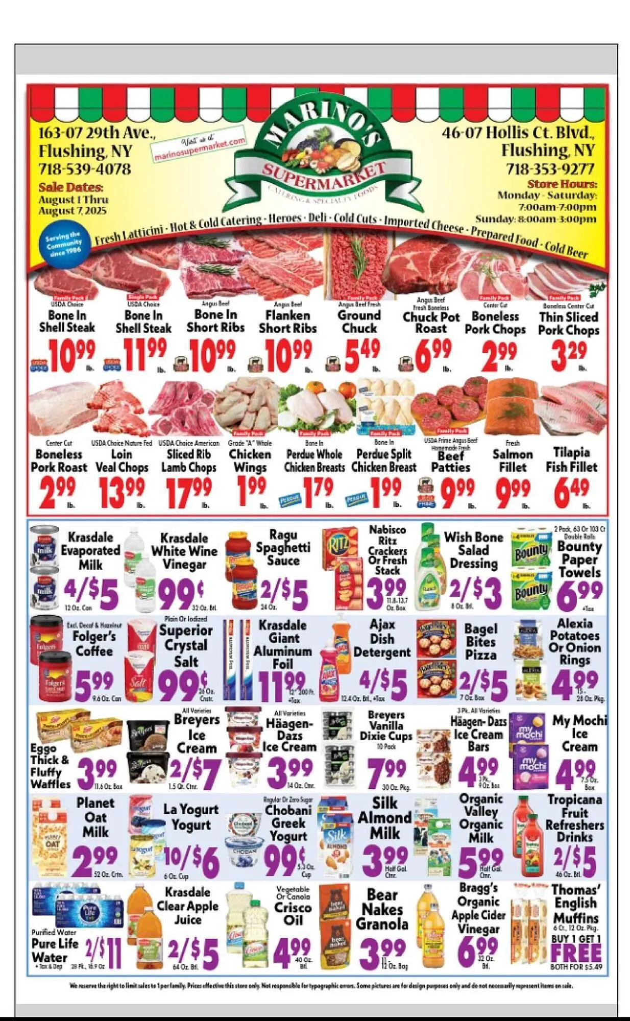 Weekly ad Marino's Supermarket Weekly Ad from August 1 to August 7 2025 - Page 1