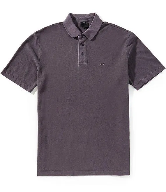 Washed Pique Short Sleeve Polo Shirt