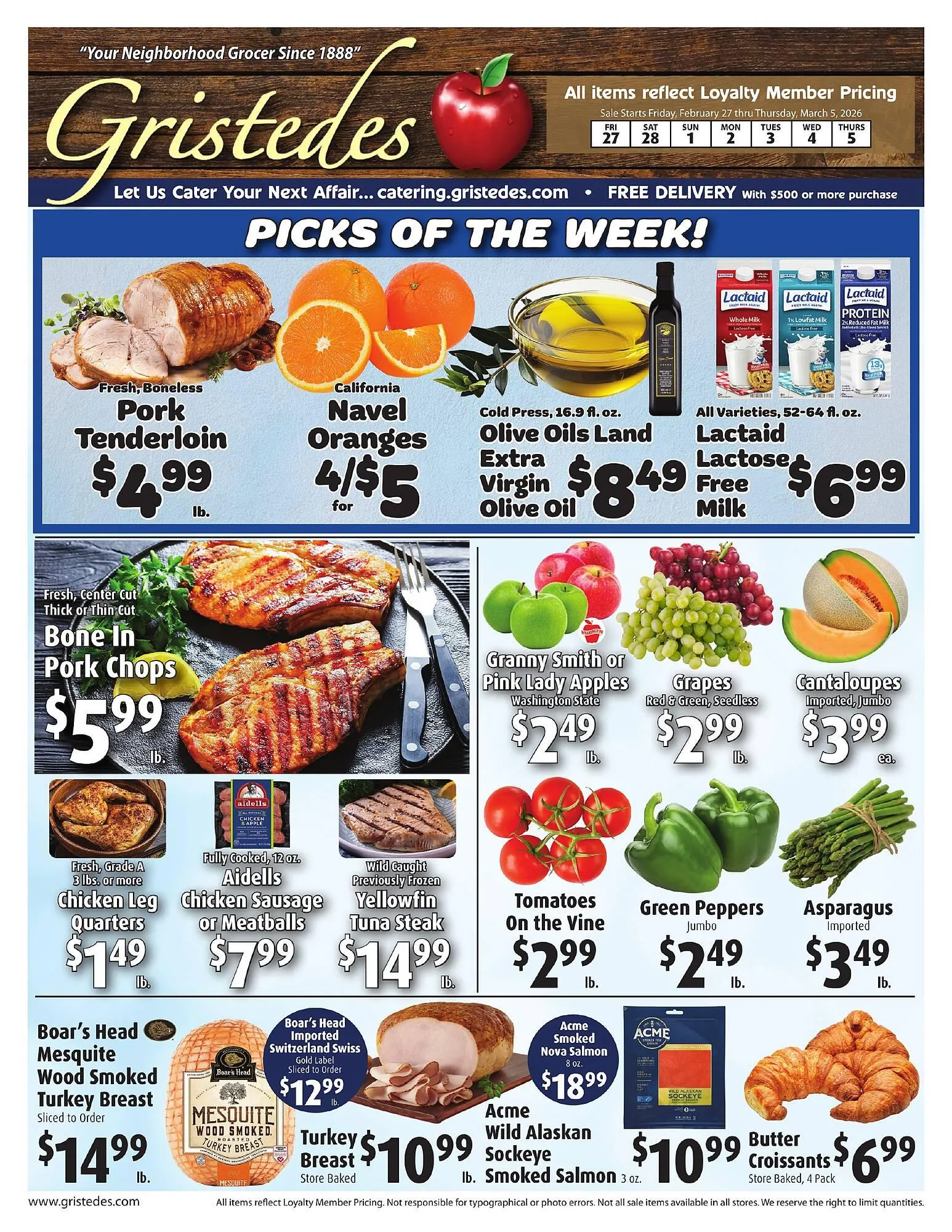 Weekly ad Gristedes circular from February 27 to March 5 2026 - Page 1