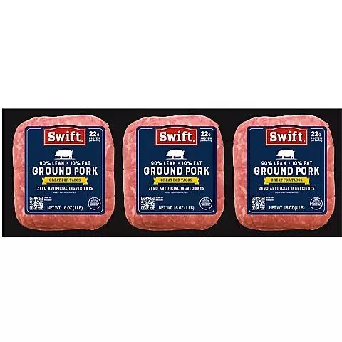 Swift Ground Pork, 3 pk./1 lb.
