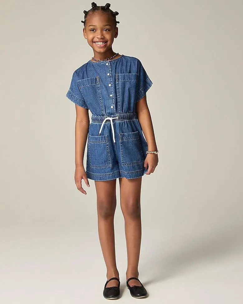 Girls' chambray romper
