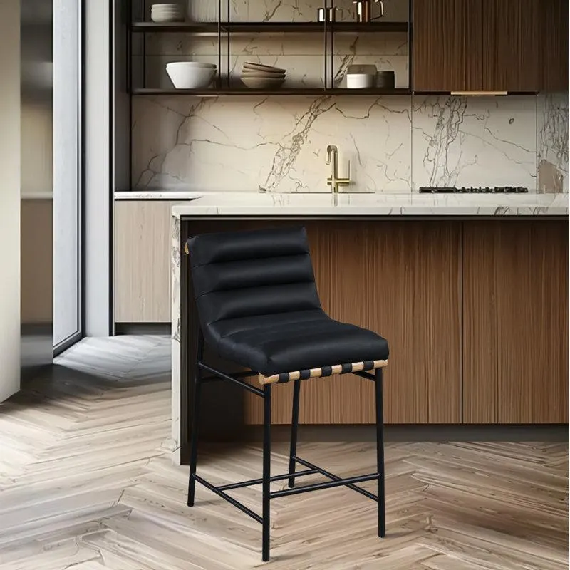 Vincentas Upholstered Counter Stool with Metal Frame