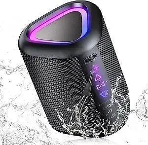 aowoka Bluetooth Speaker, 2025 Portable Wireless Speakers with Led Light, Bluetooth 5.4, 24H Playtime, Enhanced Bass, IPX7 Waterproof, Outdoor Speaker for Travel, Sport, Party, Biking.