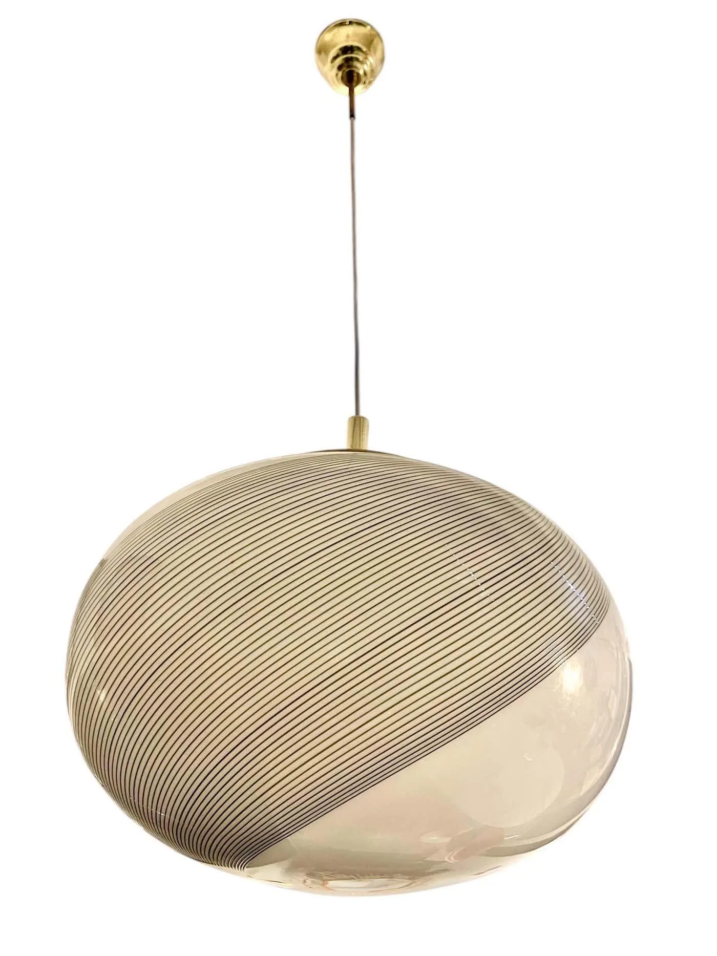 Vetri globe murano glass spirale stamps 45 cm , Italy 1980s