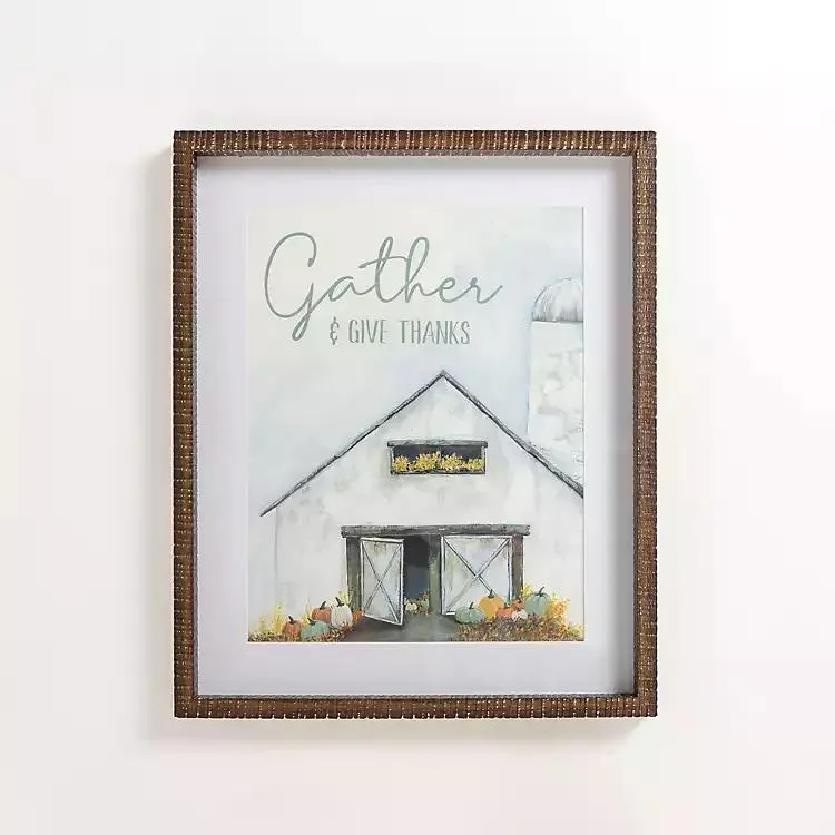 Gather and Give Thanks Framed Art Print