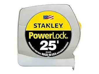 Stanley 33425 Powerlock II Power Return Rule, 1-Inch x 25ft, Chrome ABS/Yellow