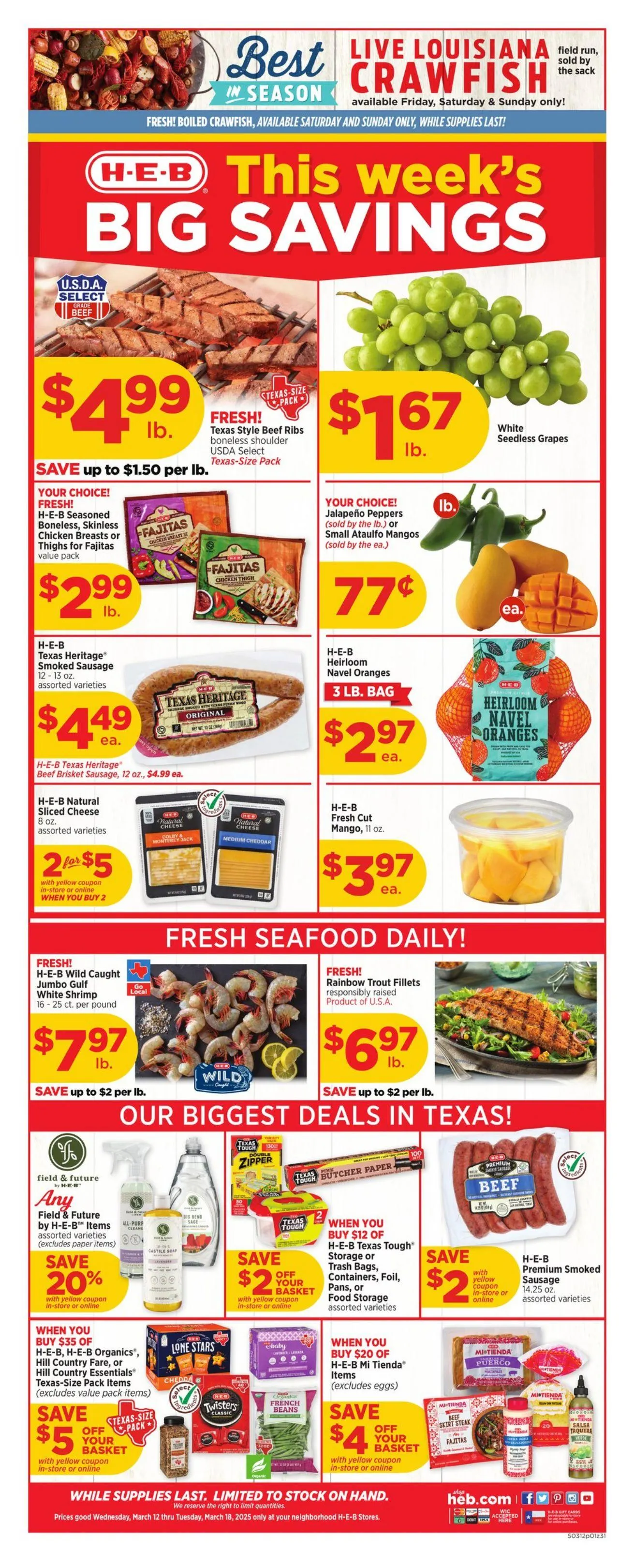 Weekly ad H-E-B from March 12 to March 18 2025 - Page 1