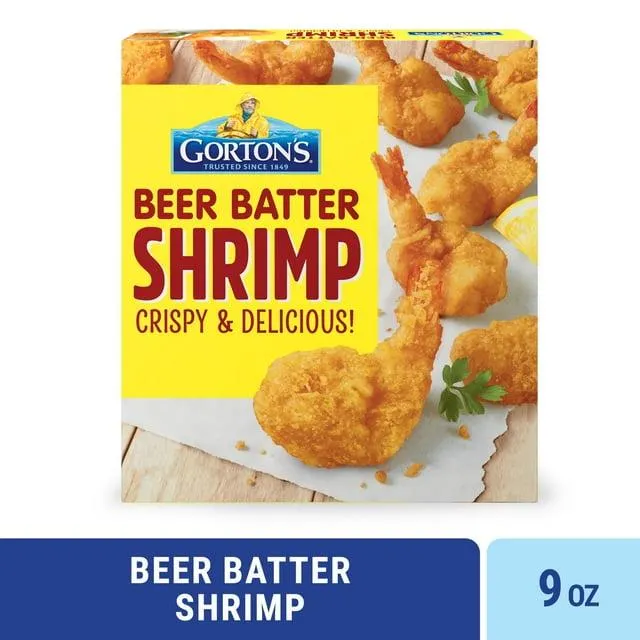 Gorton’s Beer Battered Whole Shrimp, Battered Tail-On Shrimp, Frozen, 9 Ounce Package