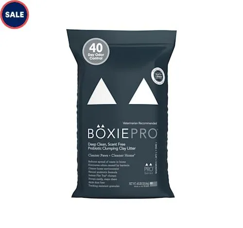 Boxiecat Self-Cleaning Probiotic Scent Free Clumping Clay Cat Litter, 40 lbs.