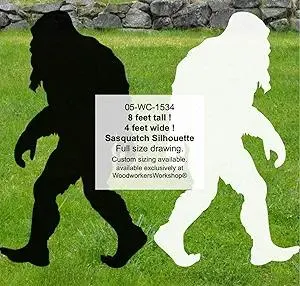 Woodworking Plan to Make Your Own 8 ft Tall Bigfoot Sasquatch (Sasquit) Yard Art INCLUDES Tracing Paper