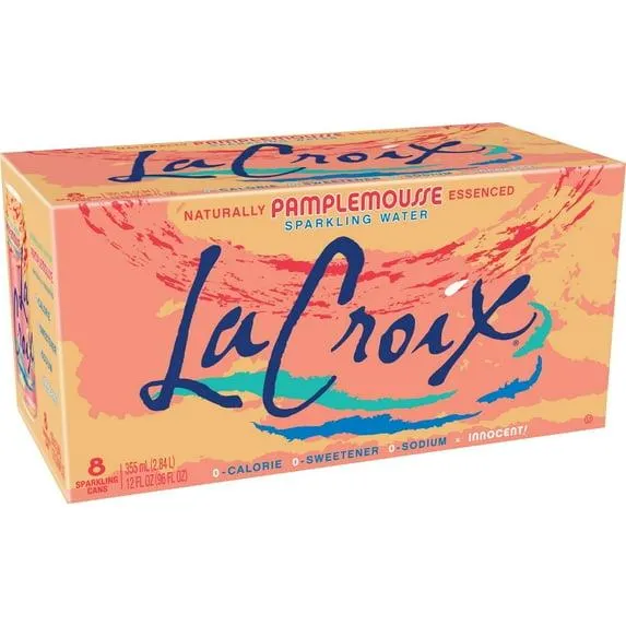 Lacroix Sparkling Water Grapefruit /Pample Mousse (No Calories No Artificial Sweetners) Buy TWENTFOUR Cans and Save Per Can (Three s) Each Can is 12 oz (Pack of 3)