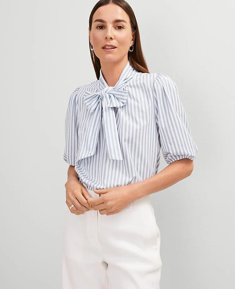 Striped Bow Blouse