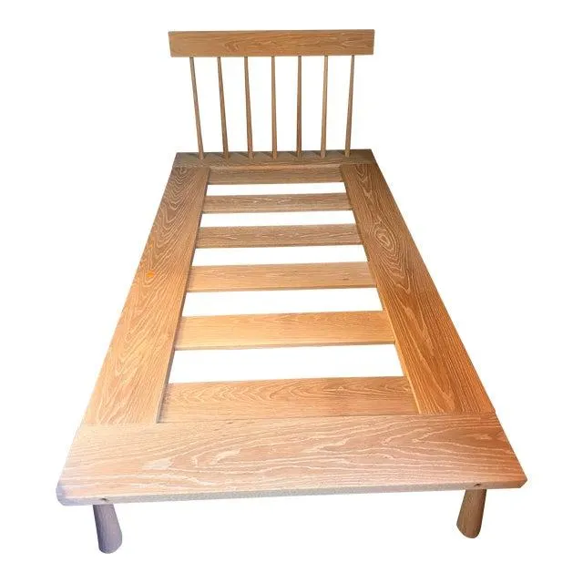 Bcmt Spindle Back Twin Bed White Oak With Natural Finish