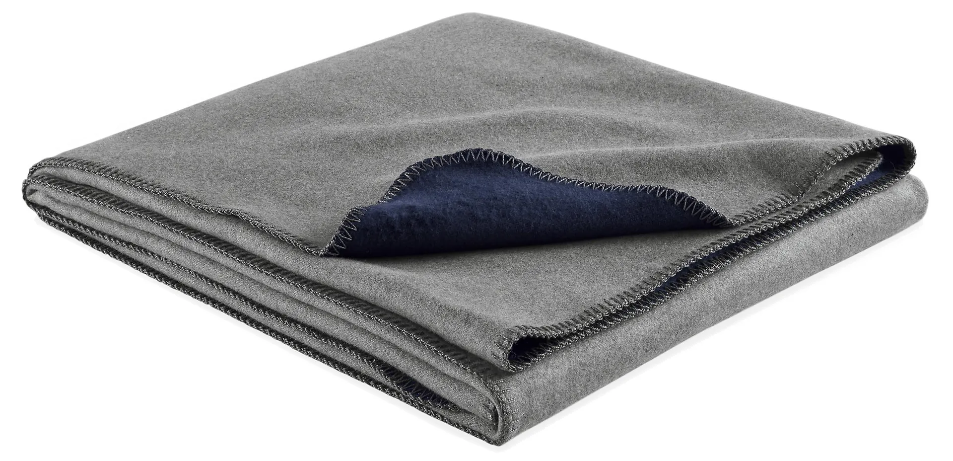 Cunningham King Blanket in Cement/Navy