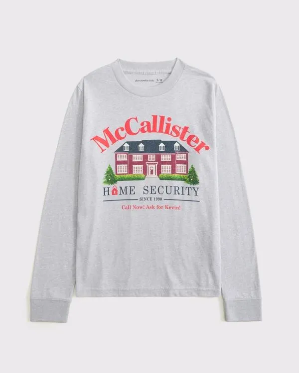 long-sleeve home alone graphic tee