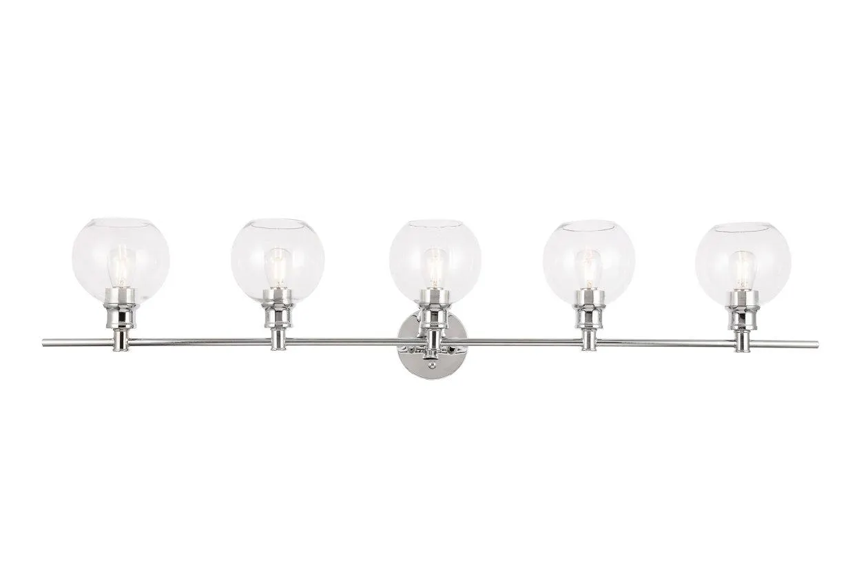 Collier 5 Light Chrome And Clear Glass Wall Sconce