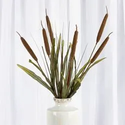 Artificial Cattail Bush with Grasses - Seconds