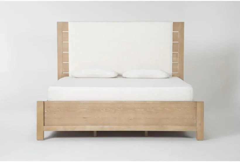 Voyage Natural Queen Wood & Upholstered Panel Bed By Nate Berkus + Jeremiah Brent