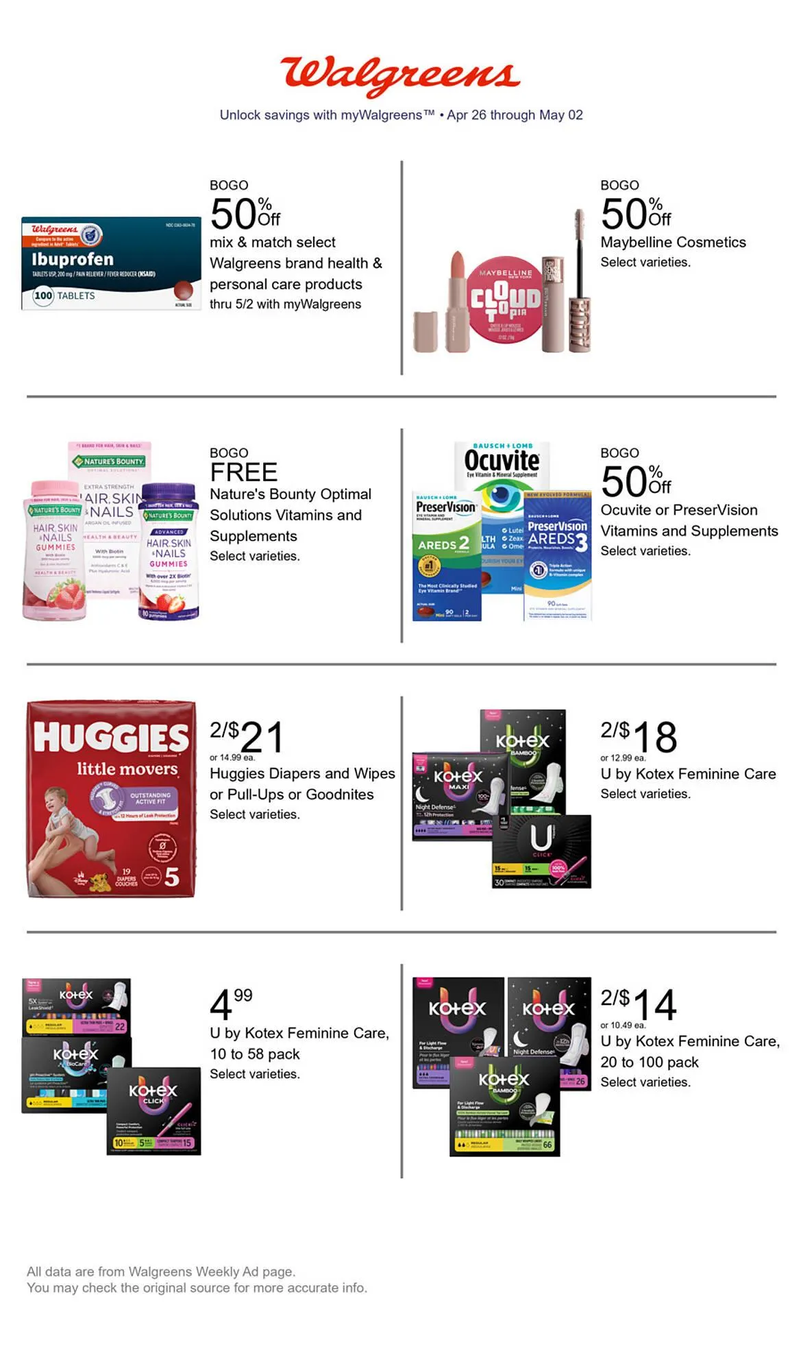 Weekly ad Walgreens weekly ad from April 26 to May 2 2026 - Page 1