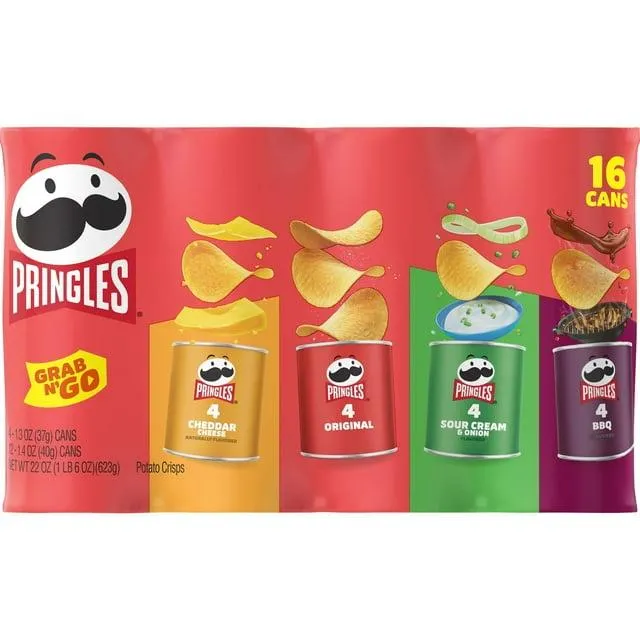 Pringles Variety Pack Potato Crisps Chips, Lunch Snacks, 16 Count