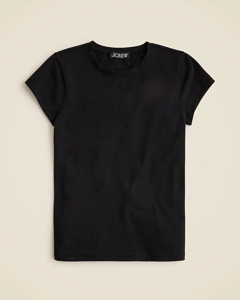 Stretch cotton short-sleeve T-shirt