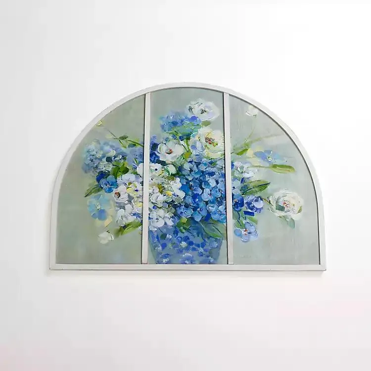 Heavenly Hydrangea Paneled Arch Framed Art Print