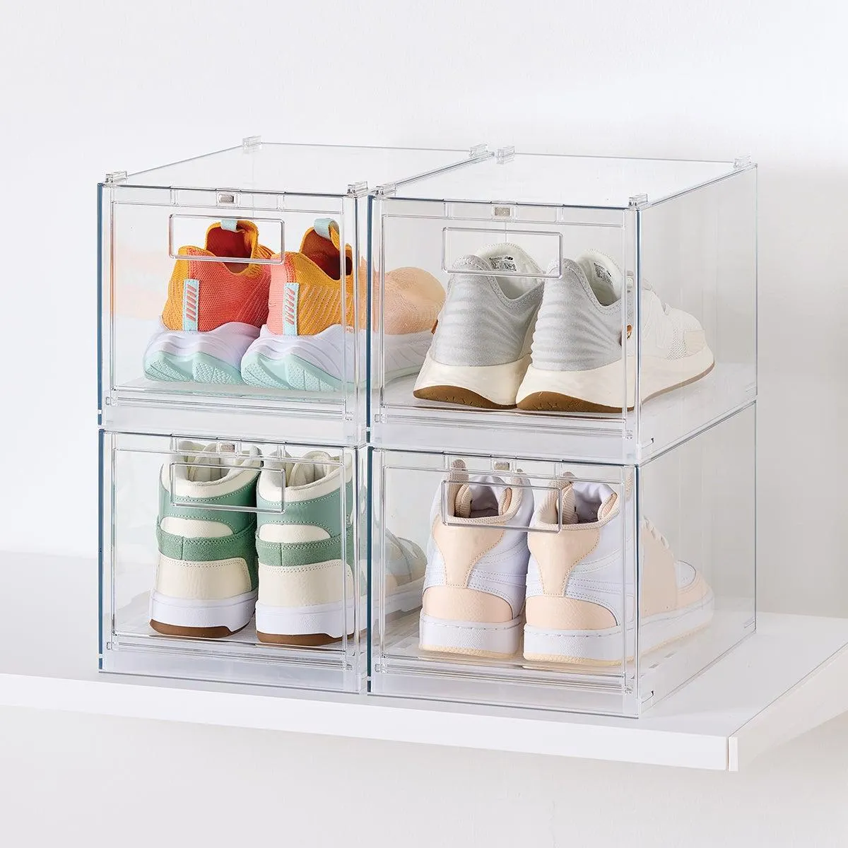 Everything Organizer Small Drop-Front Shoe Box Clear Pkg/4