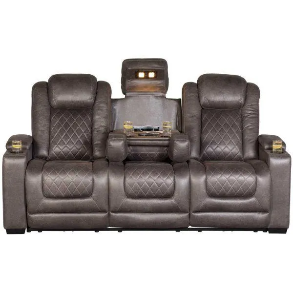 HyllMont Dual Power Reclining Sofa with Drop Down