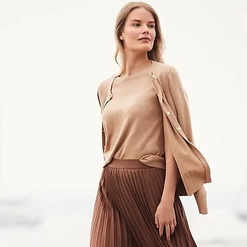 Women's Fine Gauge Cotton Cardigan Sweater