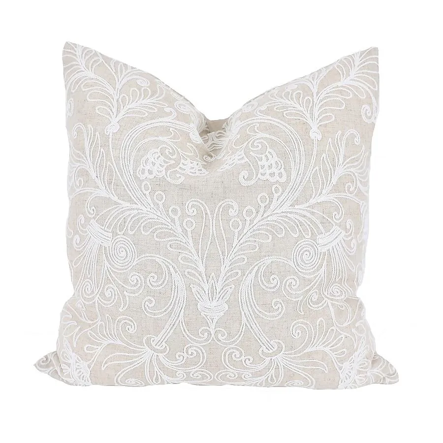 XIA Home Fashions Jacquard 20-in x 20-in Natural Square Indoor Decorative Pillow