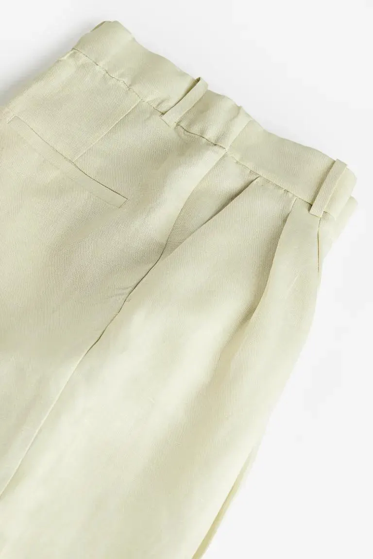 Tapered Linen-blend Pants