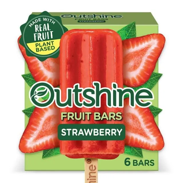 Outshine Strawberry Frozen Fruit Bars, Non-GMO, 6 Count